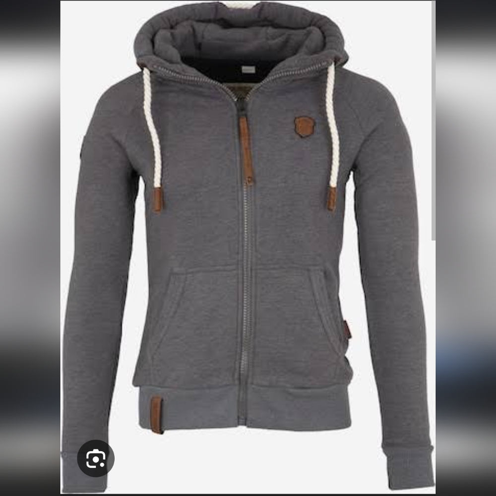 EUC Naketano Hoodie Sweater M Grey Zip